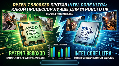 Ryzen 7 9800X3D против Intel Core Ultra: какой процессор лучше для игрового ПК